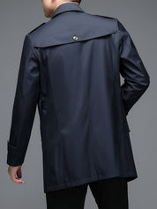 Heren trenchcoat met reverskraag en knoopsluiting