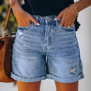 Denim Shorts met hoge taille voor dames