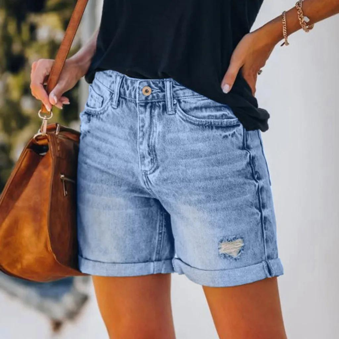 Denim Shorts met hoge taille voor dames