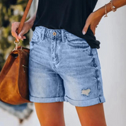 Denim Shorts met hoge taille voor dames