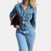 Stijlvolle denim jumpsuit met lange mouwen