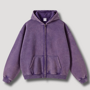 Oversized, zwaargewicht hoodie met een rits