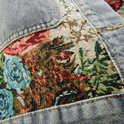 Denim jas met bloemen voor dames