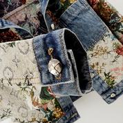 Denim jas met bloemen voor dames