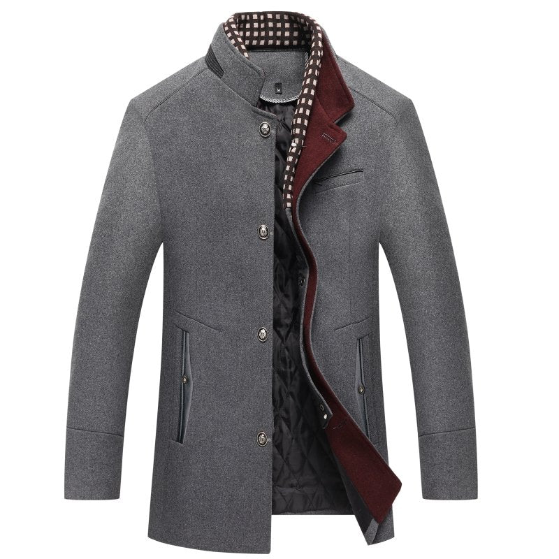 Trenchcoat Heren Winterjas van wol met riem